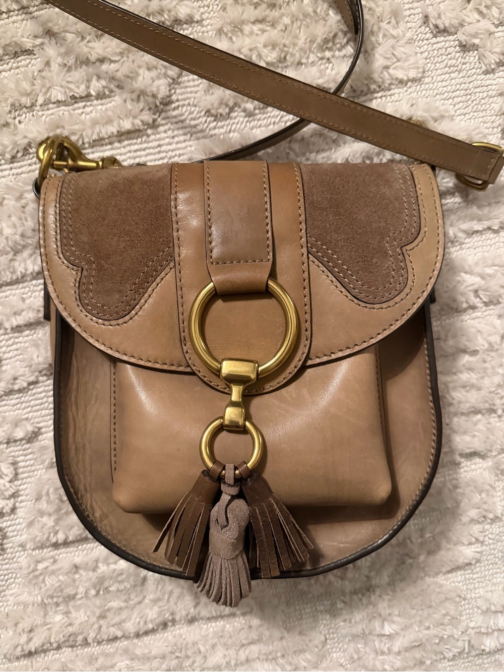 Frye Ilana Leather Tassel Crossbody Bag Western